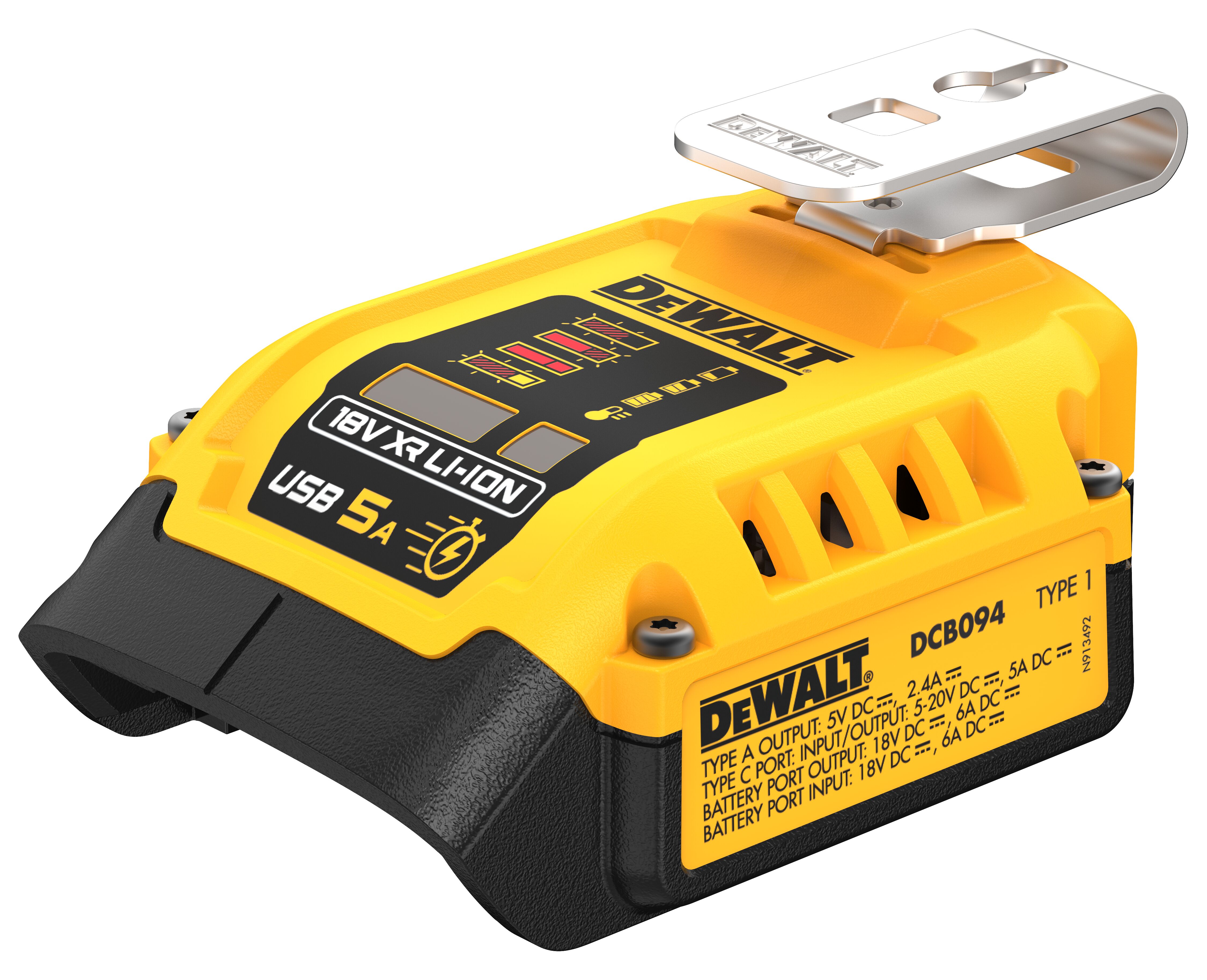 DEWALT DCB094K-QW Kombi-Ladegerät mit Powerbank-Funktion