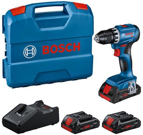 Bosch Akku-Bohrschrauber-Set GSR 18V-45 Drehmoment 21/45Nm m.3Akkus 4Ah i.L-Case 