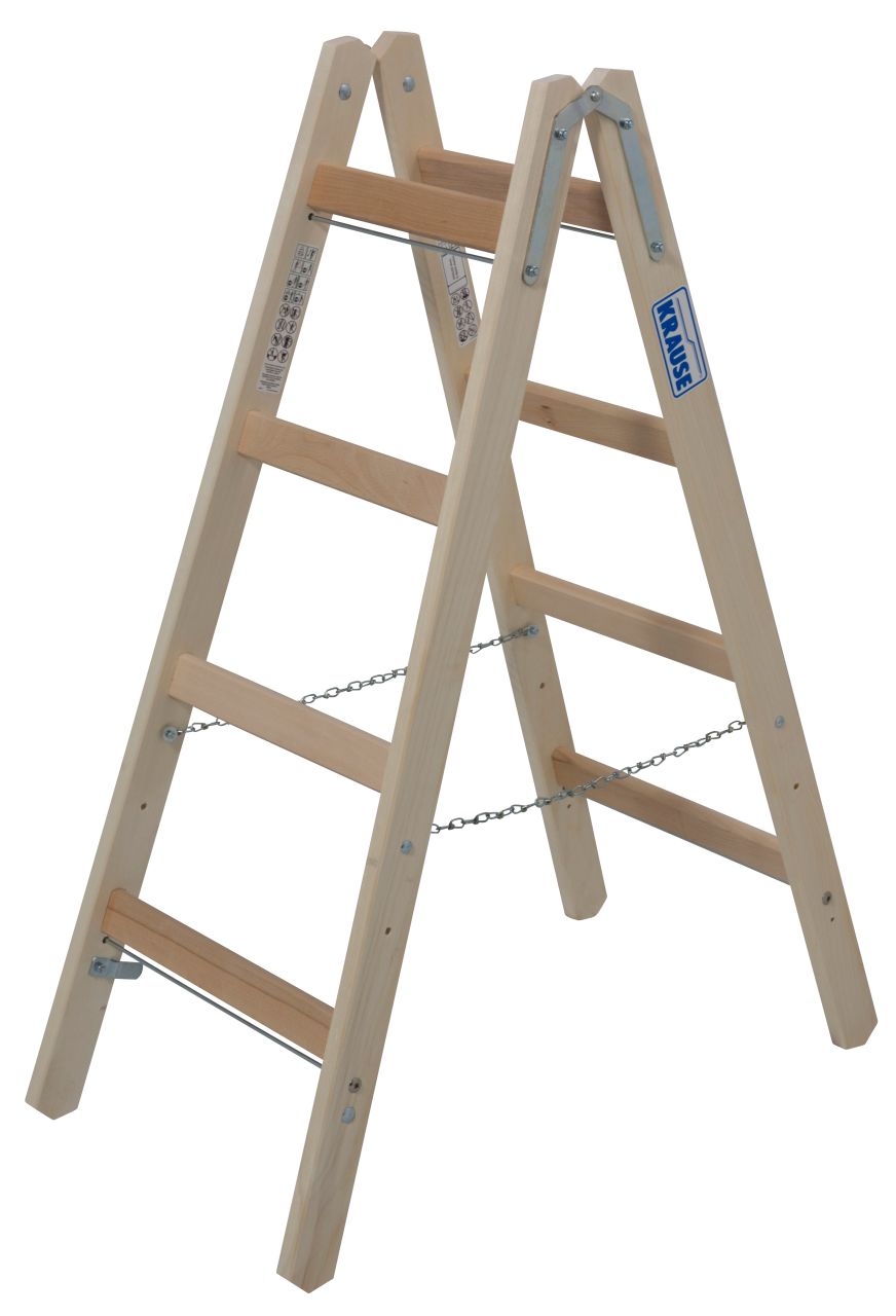 Krause STABILO Sprossen-DoppelLeiter Holz 2x4 Sprossen Krause STABILO Sprossen-DoppelLeiter Holz 2x4 Sprossen
