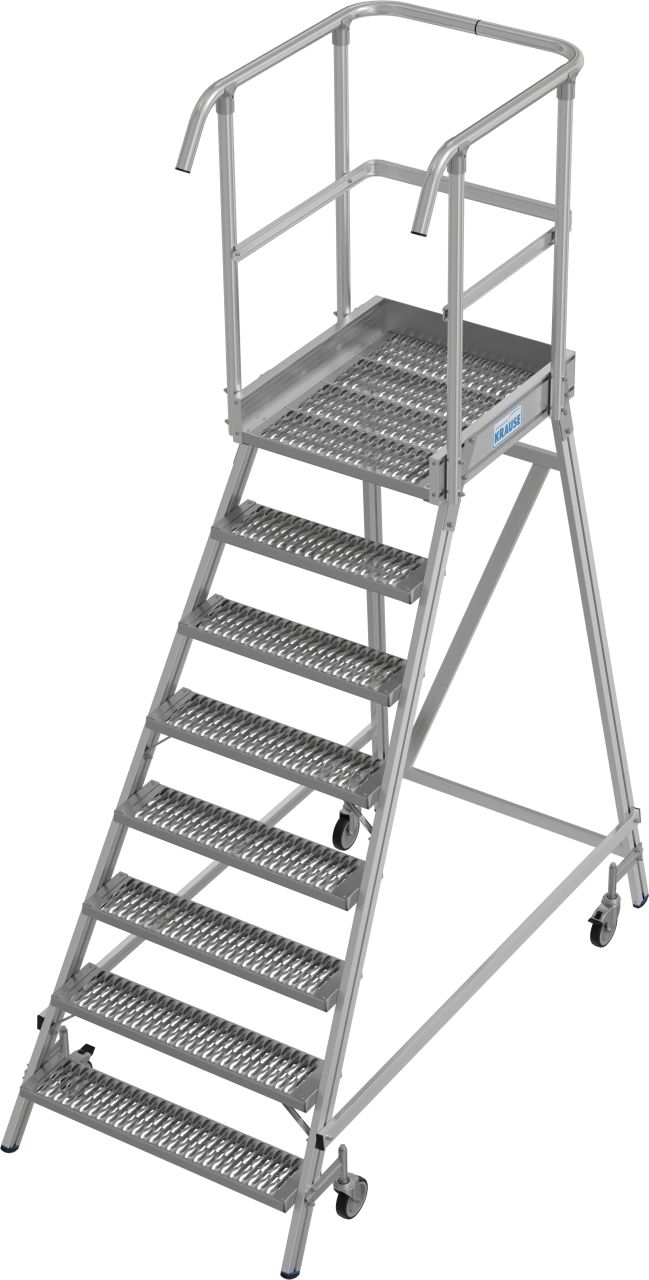 Krause STABILO Podestleiter fahrbar einseitig begehbar Profilrost R13 Stufen 1x8 Stufen  Krause STABILO Podestleiter fahrbar einseitig begehbar Profilrost R13 Stufen 1x8 Stufen