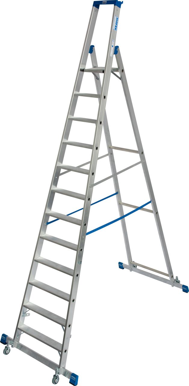 Krause STABILO Stufen-StehLeiter fahrbar mit Traverse 1x12 Stufen
