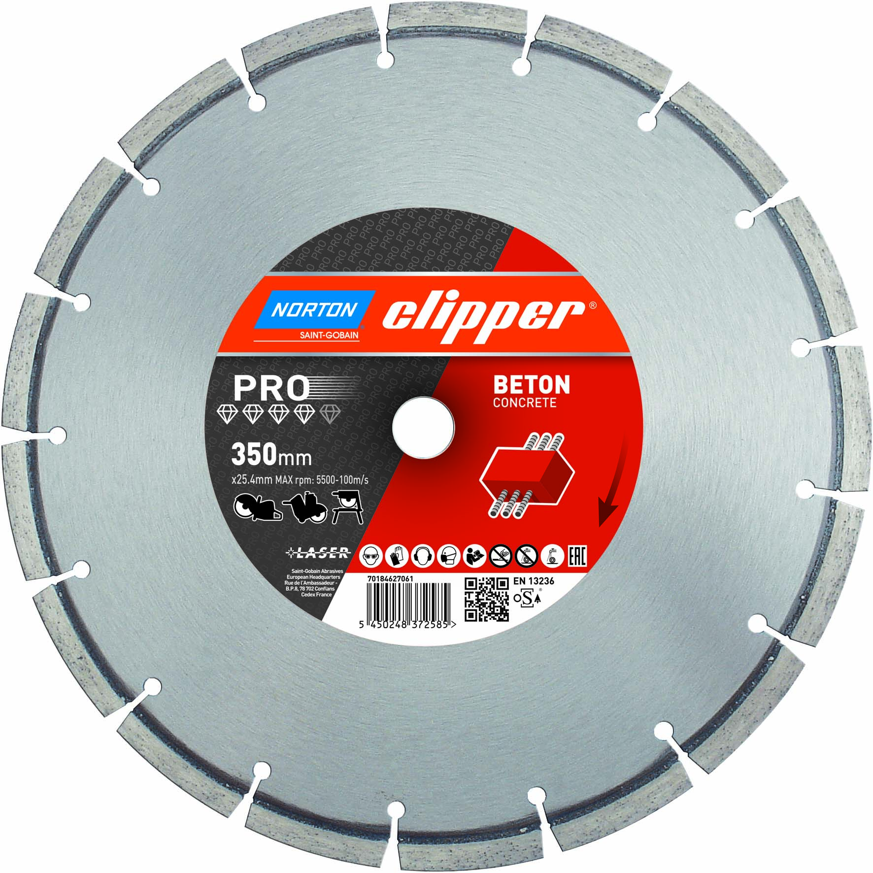 Norton Clipper Diamanttrennscheibe Pro Beton - 350  x  25,4 mm Norton Clipper Diamanttrennscheibe Pro Beton - 350  x  25,4 mm