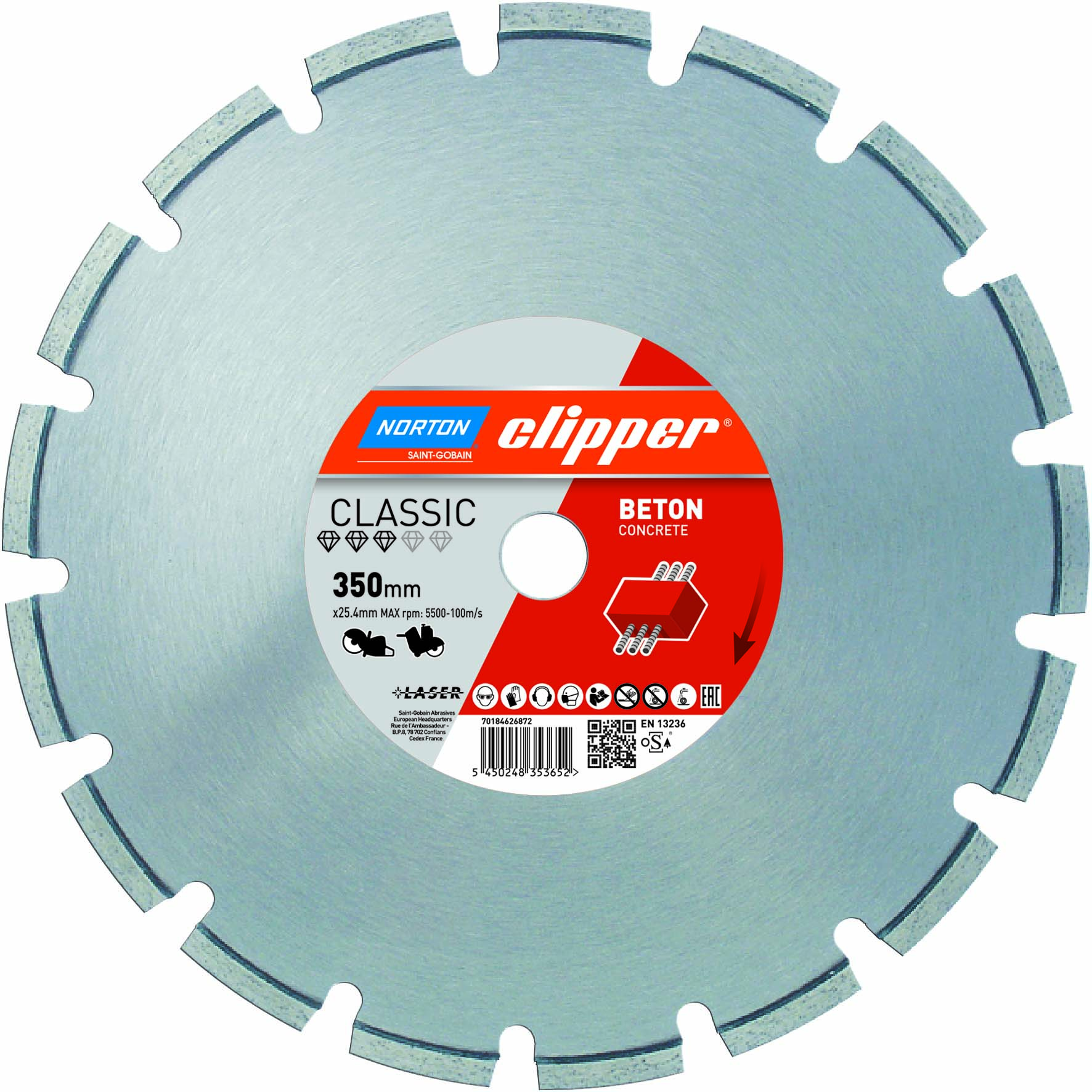 Norton Clipper Diamanttrennscheibe Classic Beton - 350  x  20 mm Norton Clipper Diamanttrennscheibe Classic Beton - 350  x  20 mm