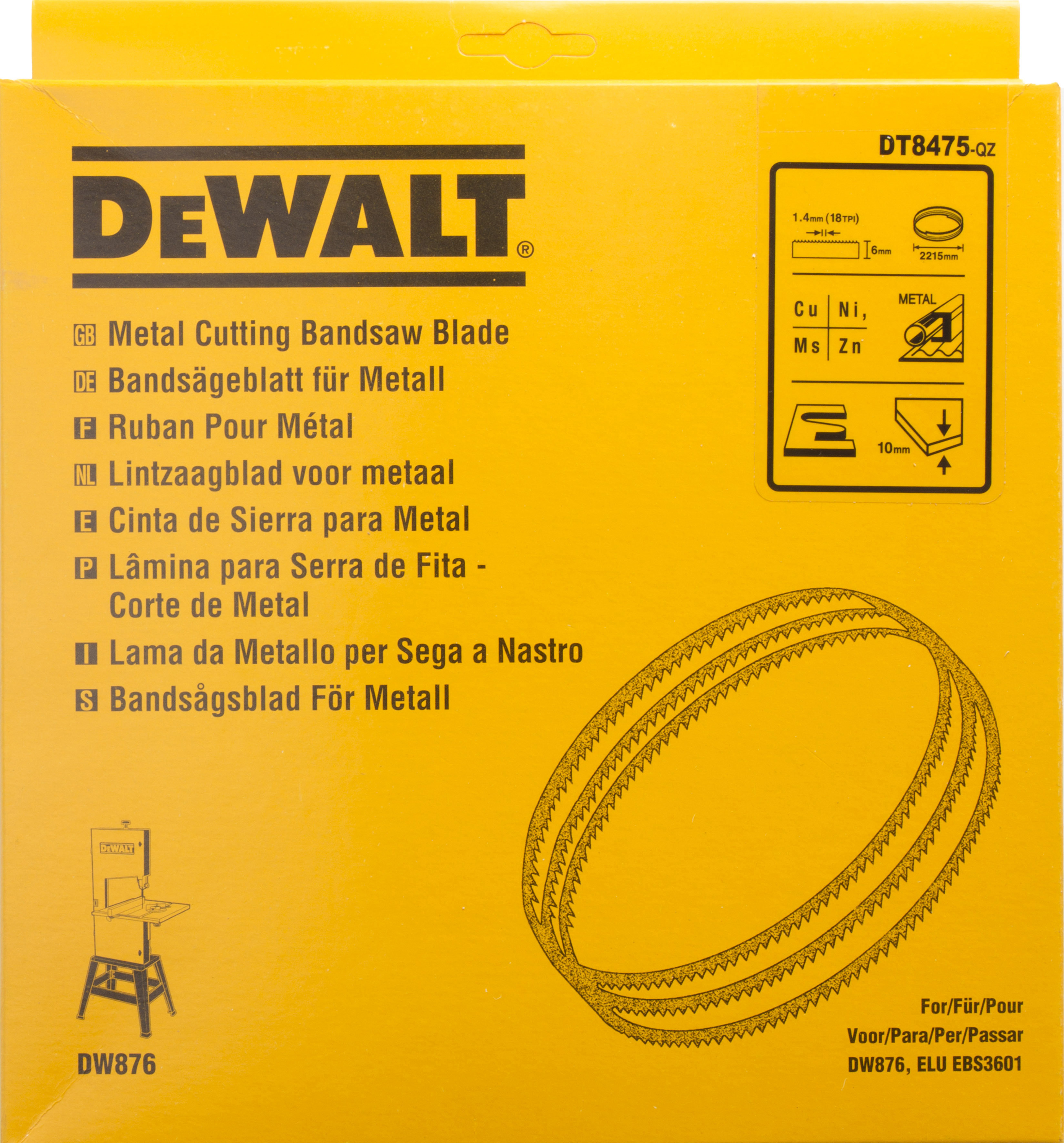 DEWALT DT8475-QZ Bandsägebl 2215x6x0,6 mm 1,4 mm