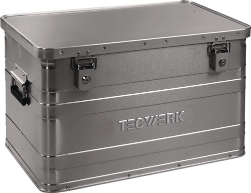 TECWERK Aluminiumbox L595xB390xH380mm 70l m.Klappverschluss u.Zylinderschl.