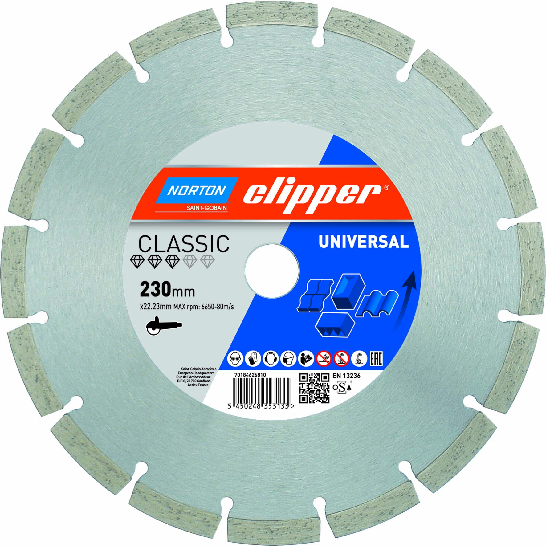 Norton Clipper Diamanttrennscheibe Classic Universal - 115  x  22,23 mm Norton Clipper Diamanttrennscheibe Classic Universal - 115  x  22,23 mm