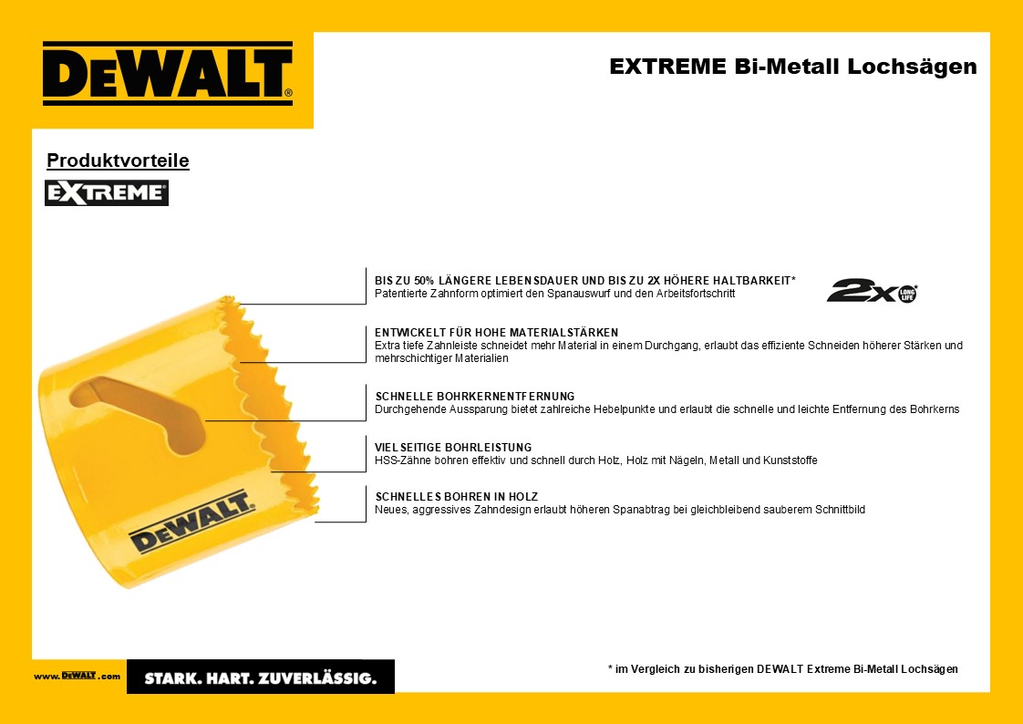 DEWALT DT90340-QZ Lochsäge Bi-Metall Extreme 108 mm