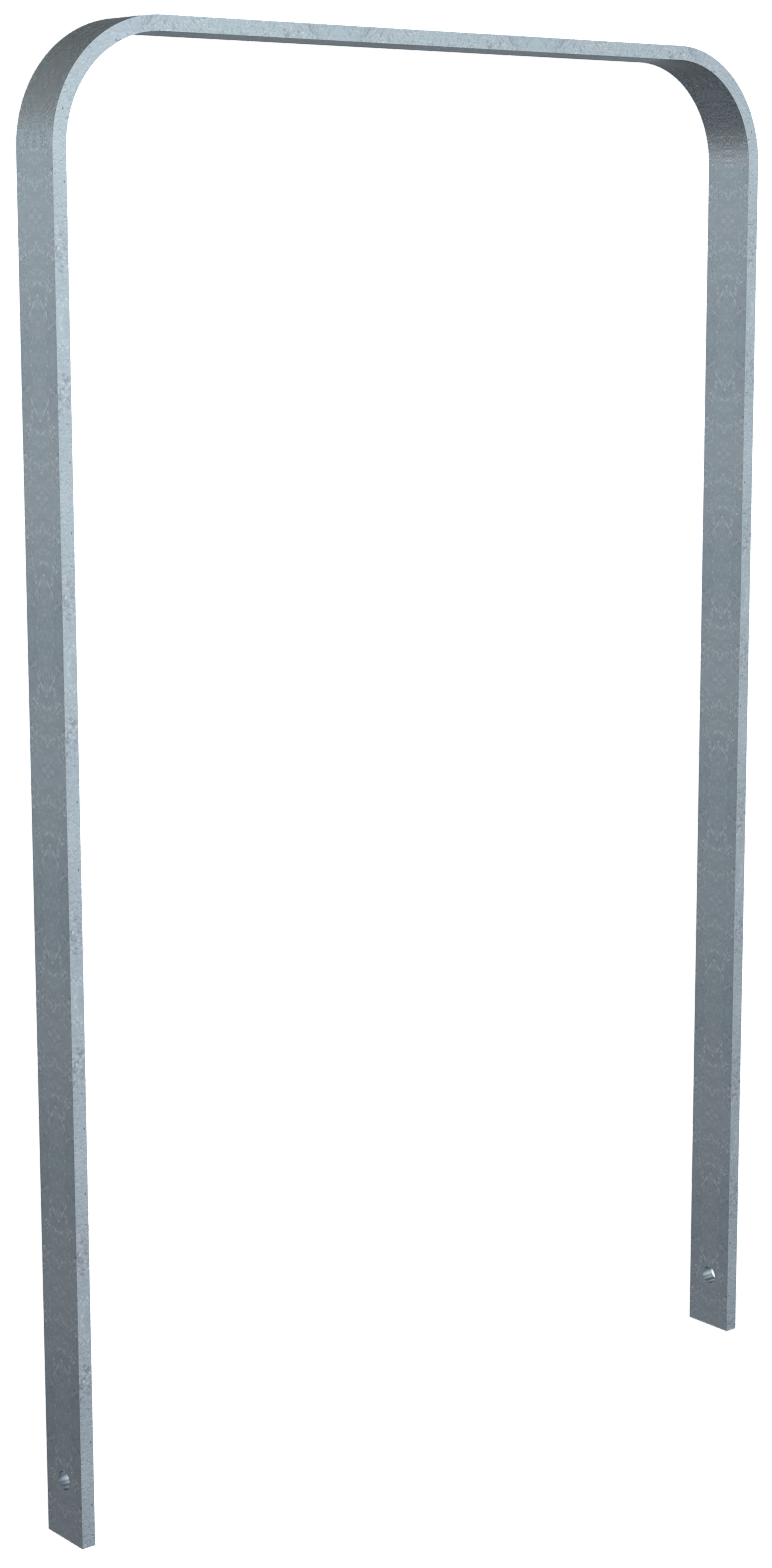 SCHAKE Anlehnbügel aus Flachstahl 50 x 12 mm in gebogener Ausführung