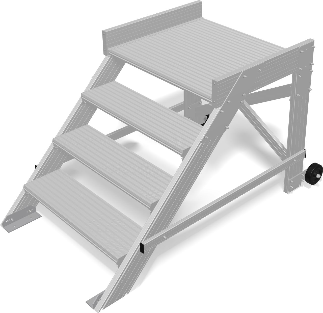 Krause STABILO PodestTreppe fahrbar aus Leichtmetall 1x4 Stufen