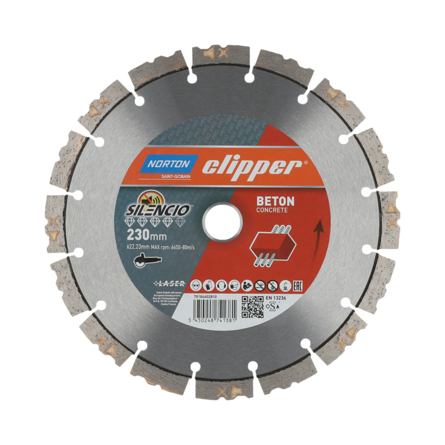 Norton Clipper Diamantscheibe  PRO BETON SILENCIO Ø230 mm Norton Clipper Diamantscheibe  PRO BETON SILENCIO Ø230 mm