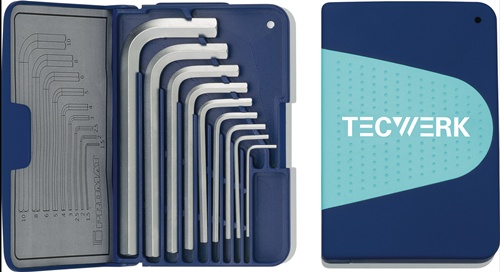 TECWERK Winkelschraubendrehersatz 9-tlg.Klappkassette SW 1,5-10mm kurz S2-Stahl 