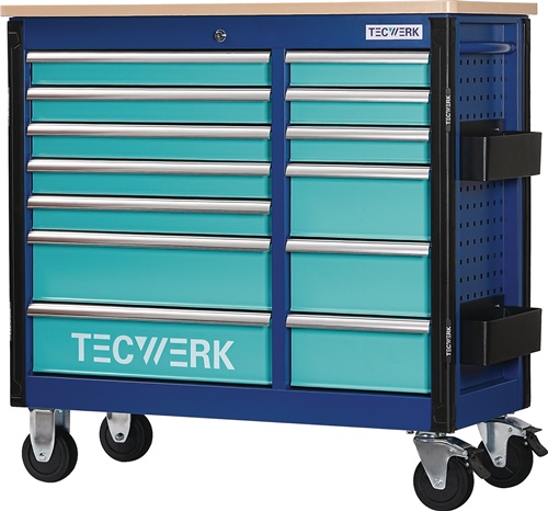 TECWERK Rollwerkbank PLUS 2.0 S Außen-B1150xT500xH1015mm Schubl.13 30kg 500kg 