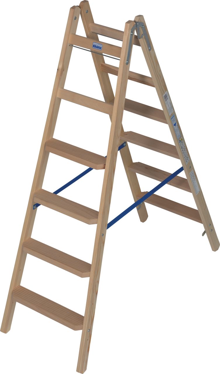 Krause STABILO Stufen/Sprossen-DoppelLeiter Holz 2x6