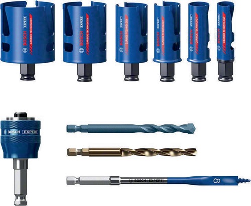 Bosch Lochsägensatz EXPERT Construction Material 10tlg. Sägen-D.20-64mm Schnitt-T.60mm