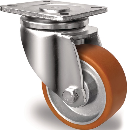 TECWERK Lenkrolle D.100mm Trgf.250kg PU Platte L100xB85mm Farbe Rl.braun 