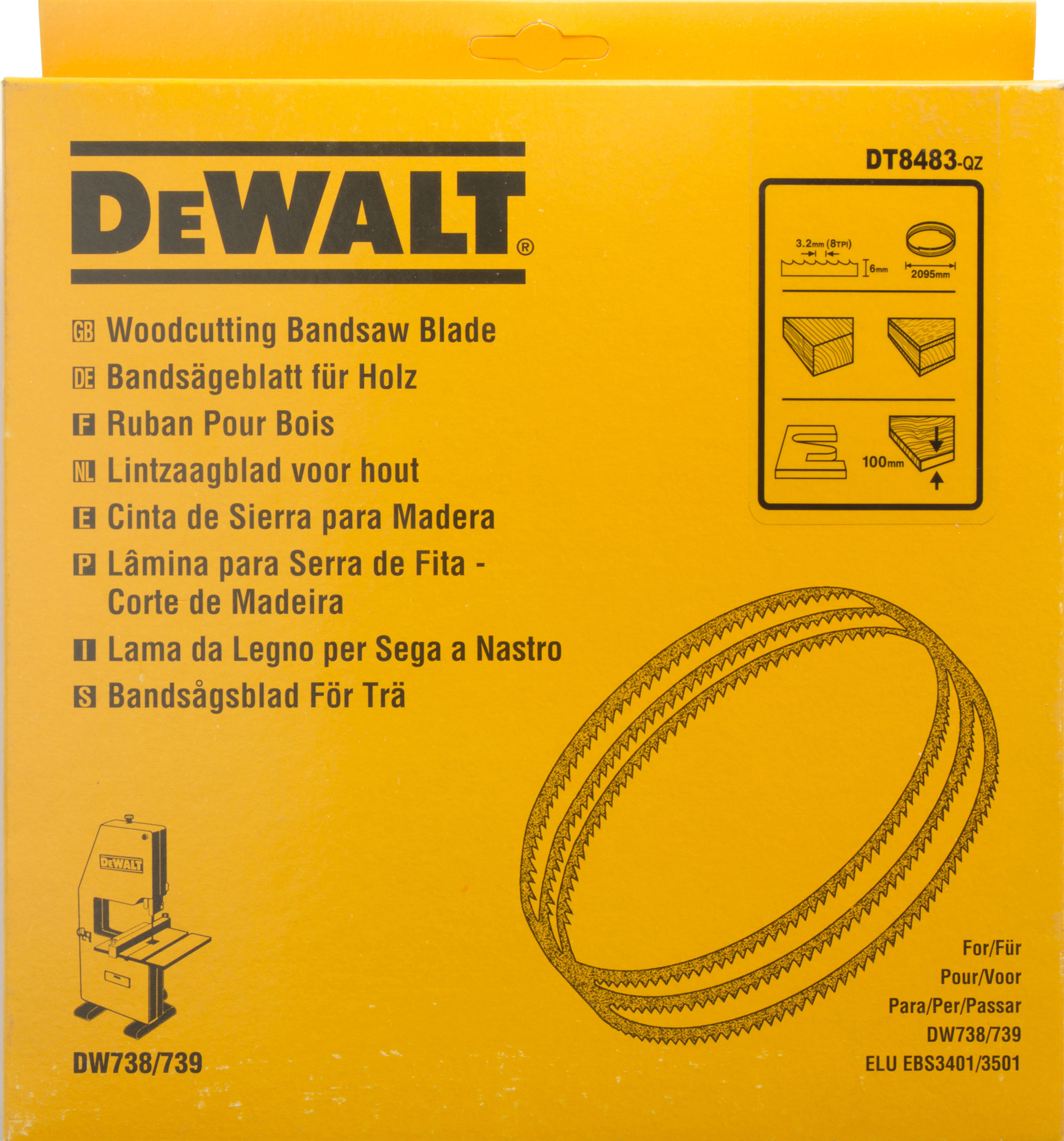 DEWALT DT8483-QZ Bandsägebl 2095x6x0,6 mm 3,2 mm