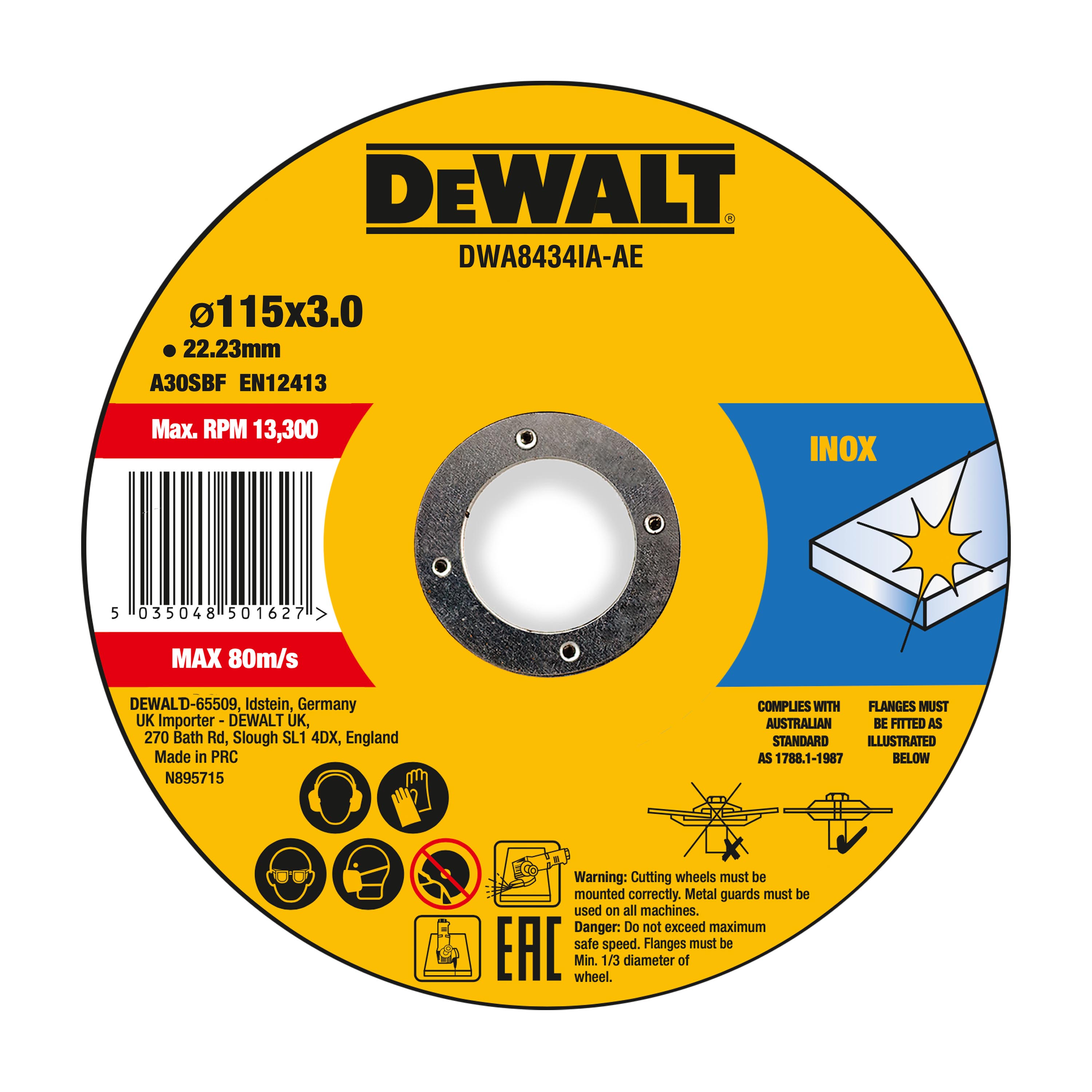 DEWALT DWA8434IA-AE Trennscheibe 115x3x22,23 mm Metall