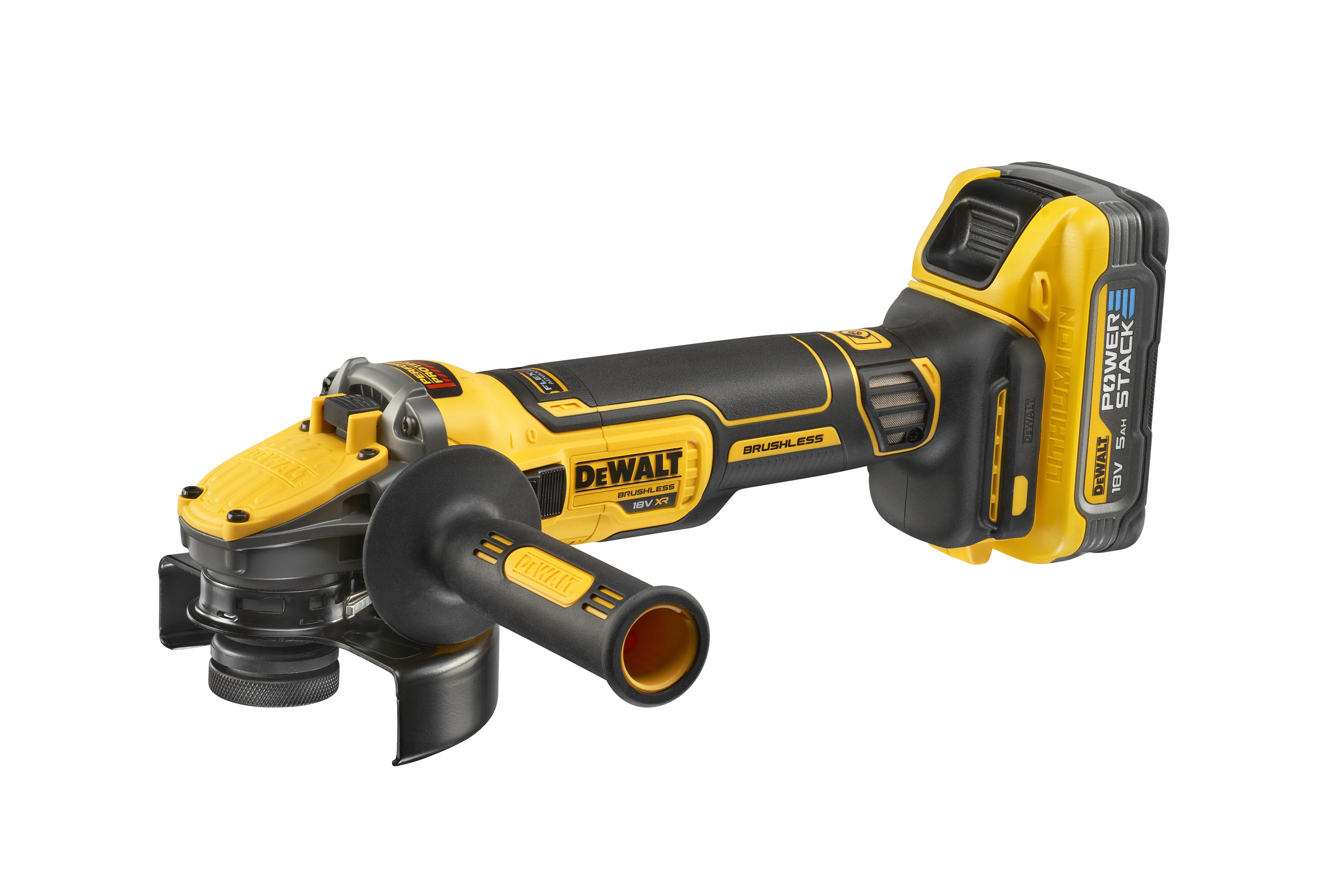 DEWALT DCG409H2T-QW Akku-Winkelschleifer 18 V/5 Ah, 125 mm DEWALT DCG409H2T-QW Akku-Winkelschleifer 18 V/5 Ah, 125 mm