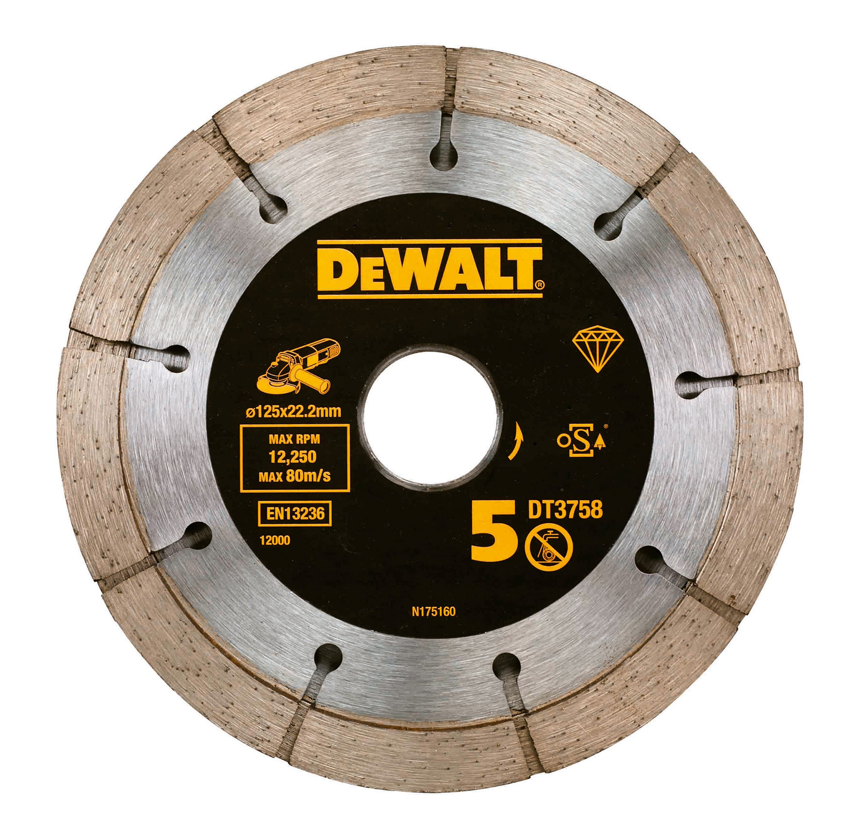 DEWALT DT3758-QZ Diamanttrennscheibe Sandwich 125x22,2 mm