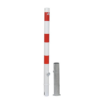 Absperrpfosten Stahlrohr Ø 60 x 2,5 mm herausnehmbar mit Dreikantverschluss Absperrpfosten Stahlrohr Ø 60 x 2,5 mm herausnehmbar mit Dreikantverschluss