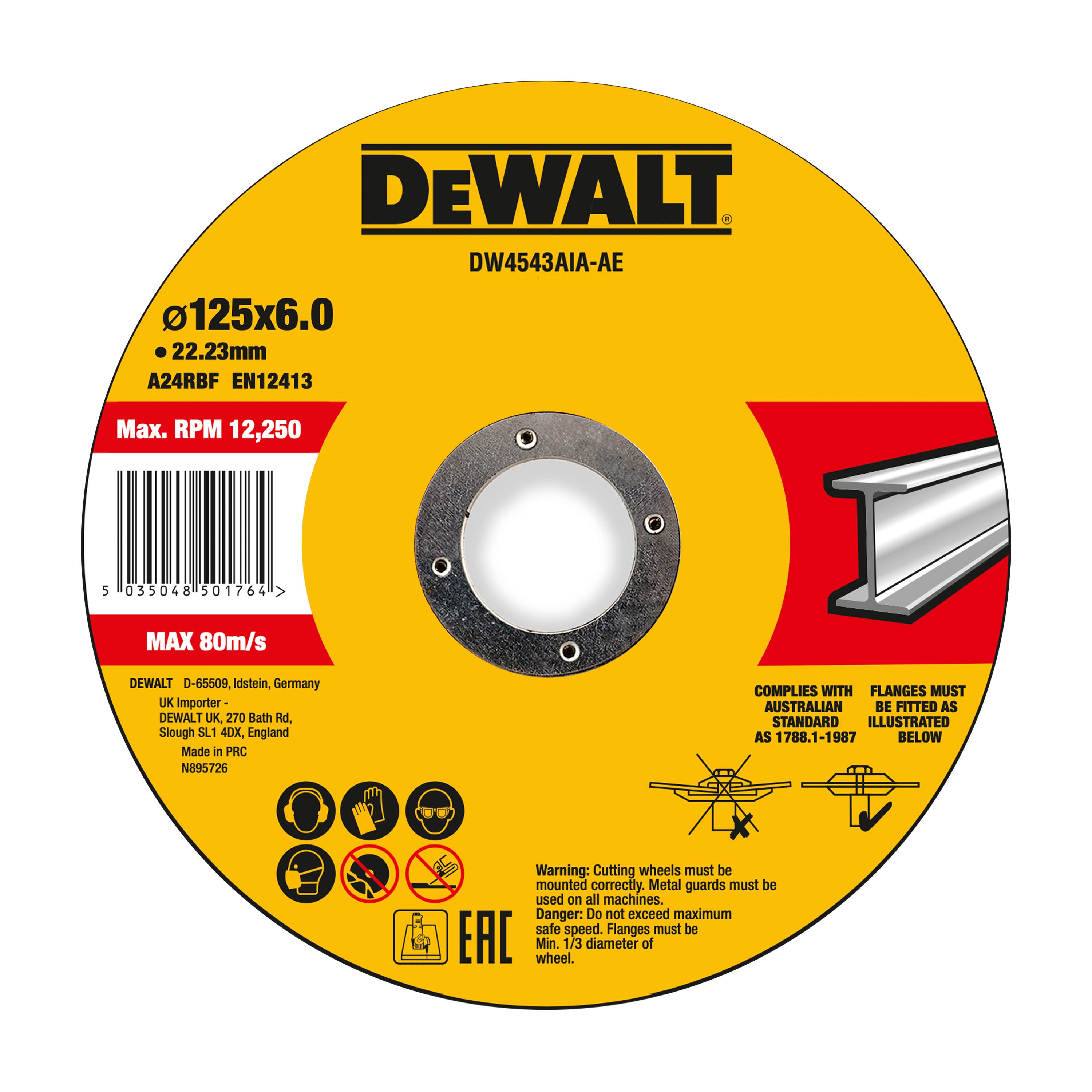 DEWALT DW4543AIA-AE Schruppscheibe 125x6x22,23 mm Metall