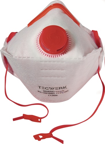 TECWERK Atemschutzmaske Shark FFP3/V D NR m.Ausatemventil,faltbar 