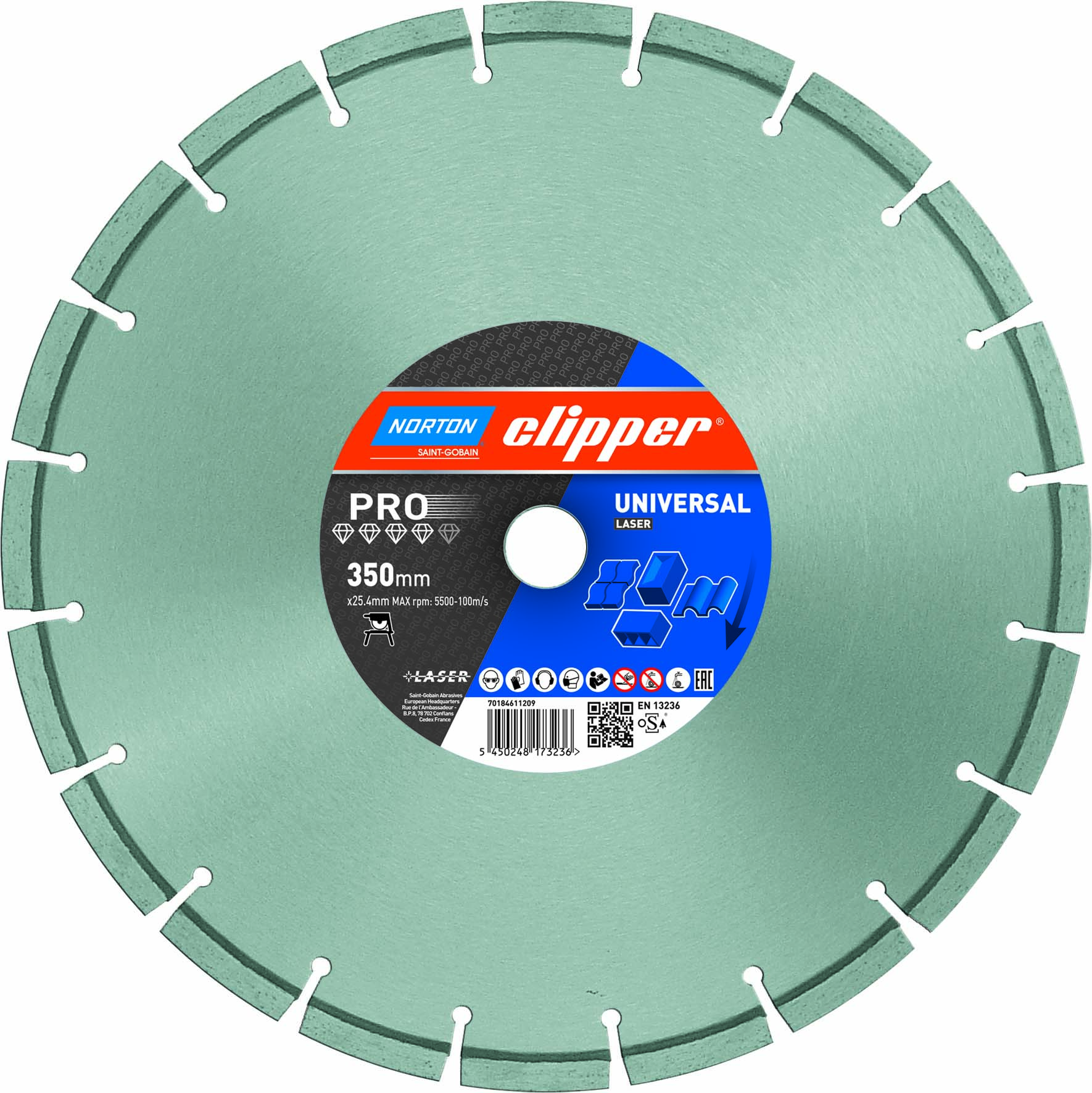 Norton Clipper Diamanttrennscheibe Pro Universal Laser - 350  x  25,4 mm Norton Clipper Diamanttrennscheibe Pro Universal Laser - 350  x  25,4 mm