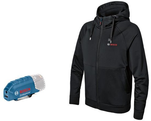 Bosch Hoodie GHH 12+18V XA Akku-Spannung 12V Gr.S schwarz m.Akku 