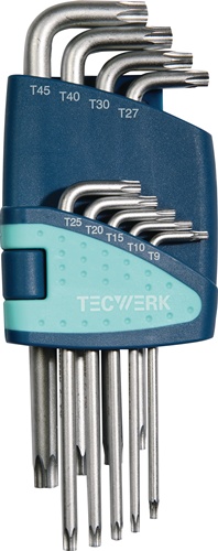 TECWERK Winkelschraubendrehersatz 9-tlg.T9-T45 Ku.-Halter 
