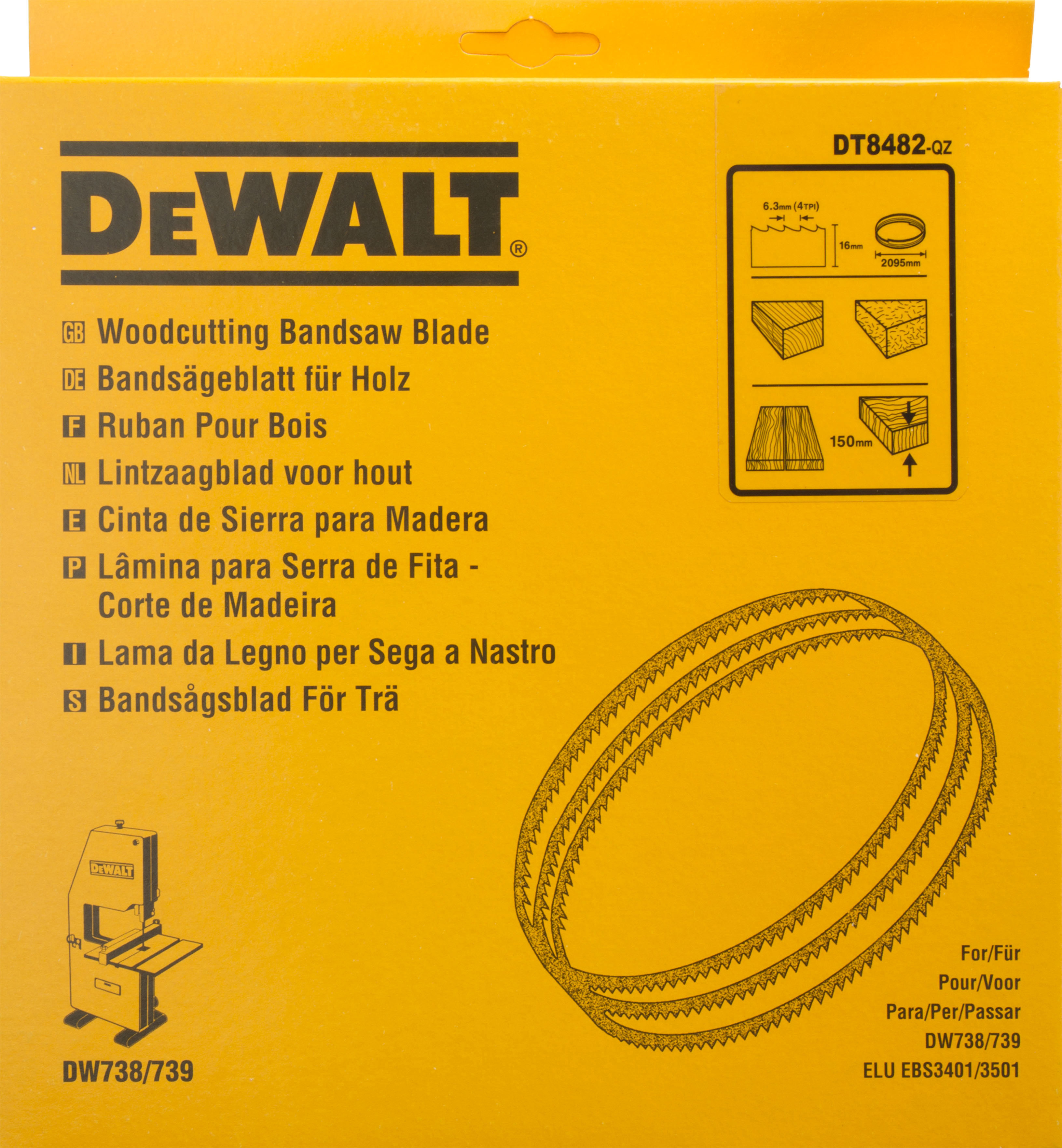 DEWALT DT8482-QZ Bandsägebl 2095x16x0,6 mm 6,4 mm