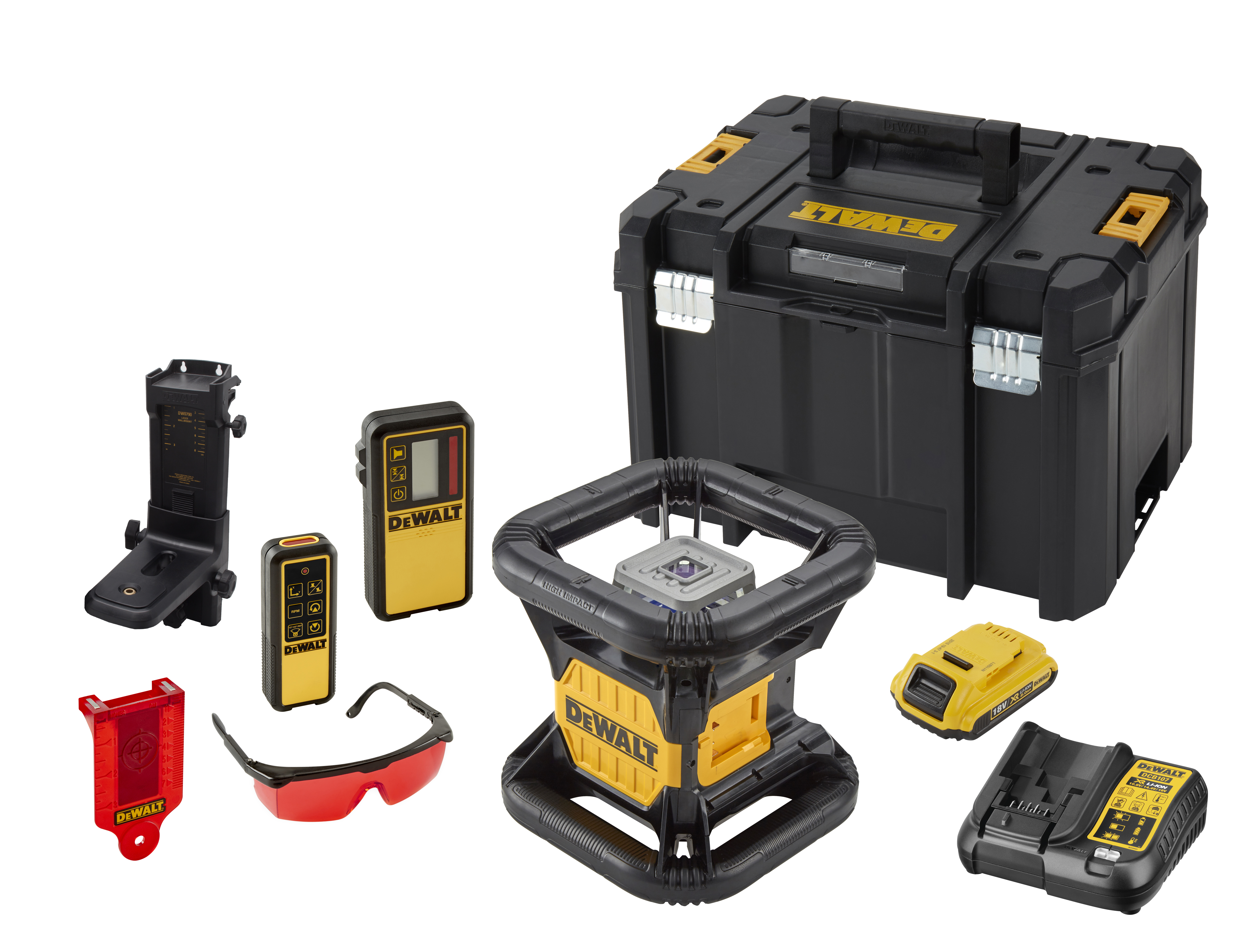 DEWALT DCE079D1R-QW Rotationslaser, Vertikal-Lot doppelt,rot DEWALT DCE079D1R-QW Rotationslaser, Vertikal-Lot doppelt,rot