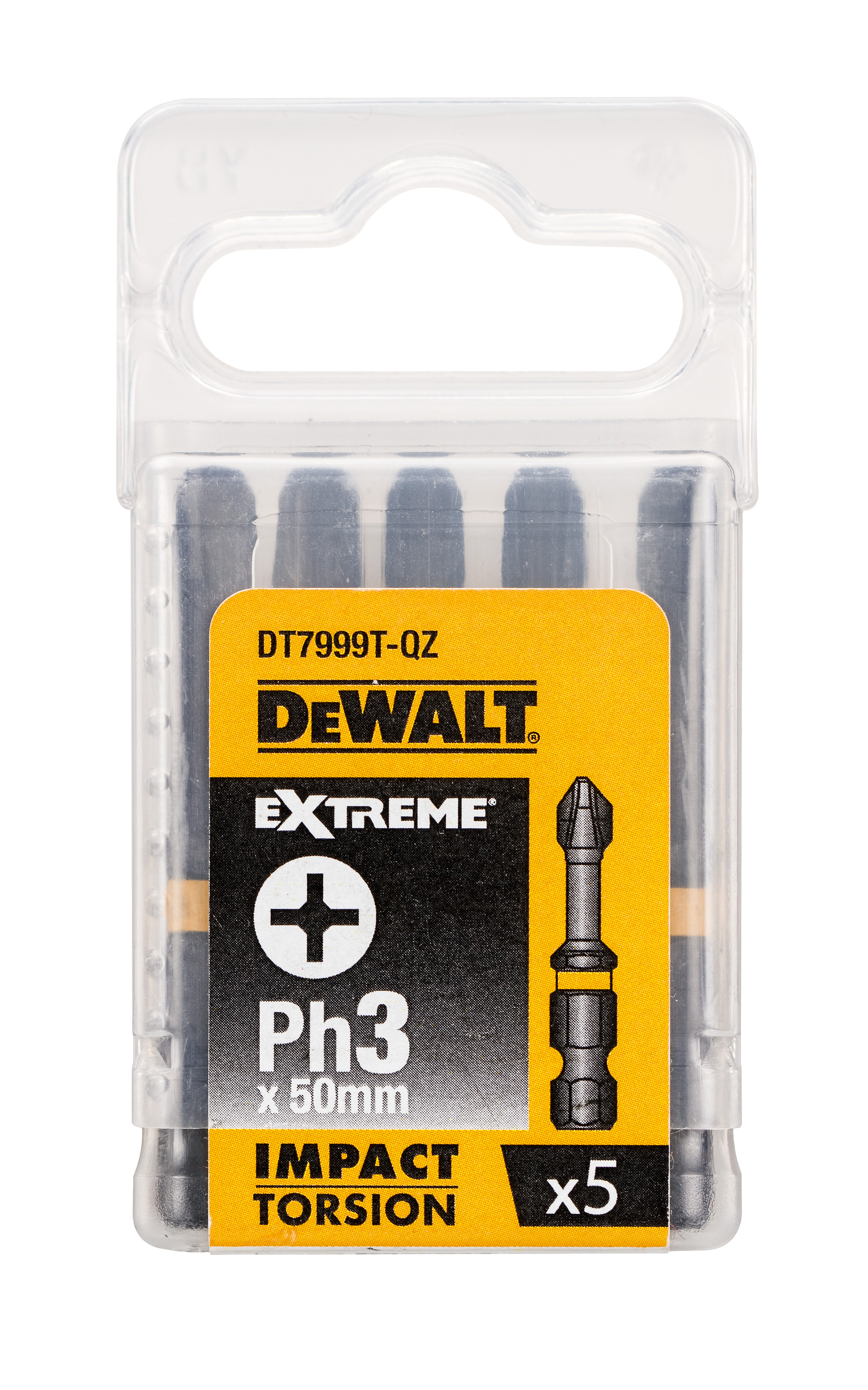 DEWALT DT7999T-QZ Torsion Bit schlagf. Ph3 50 mm 5 Stück