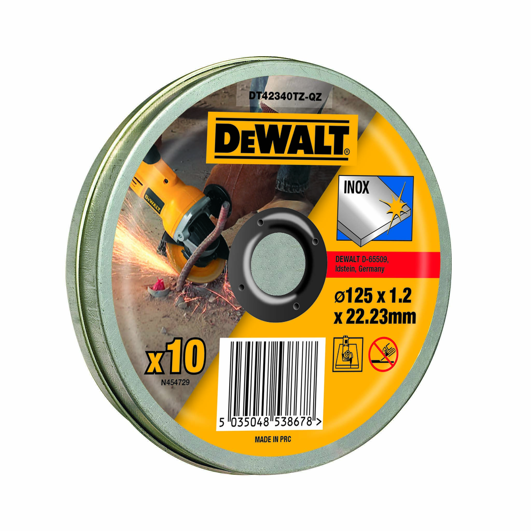 DEWALT DT42340TZ-QZ Trennscheibe 125x1,2x22,23 mm Inox DEWALT DT42340TZ-QZ Trennscheibe 125x1,2x22,23 mm Inox