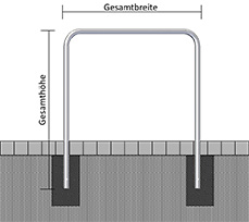 SCHAKE Rohrbügel aus Stahlrohr Ø 48 x 2,5 mm ohne Querholm zum Einbetonieren SCHAKE Rohrbügel aus Stahlrohr Ø 48 x 2,5 mm ohne Querholm zum Einbetonieren