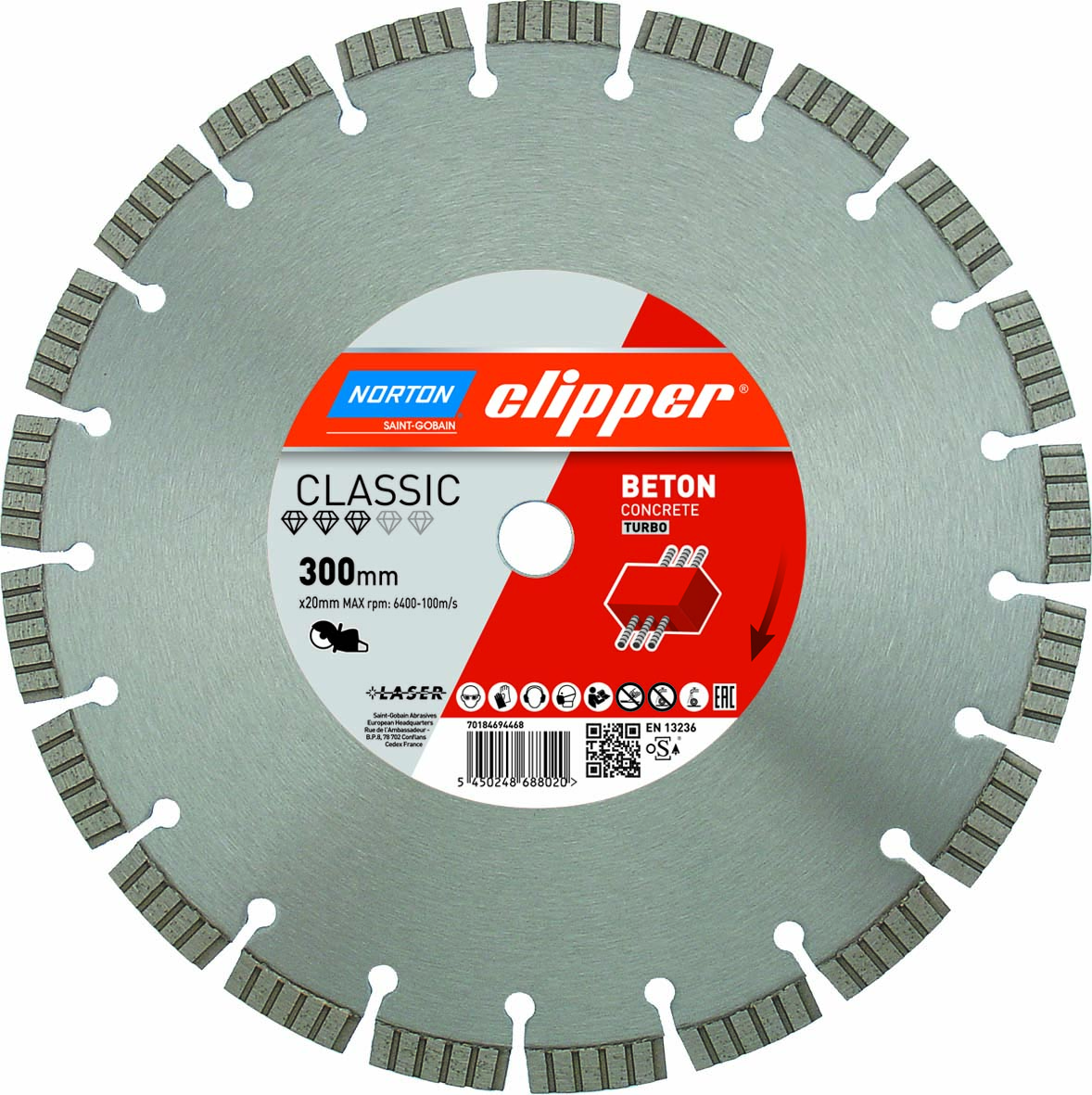 Norton Clipper Diamanttrennscheibe Classic Beton Turbo - 350  x  25,4 mm Norton Clipper Diamanttrennscheibe Classic Beton Turbo - 350  x  25,4 mm