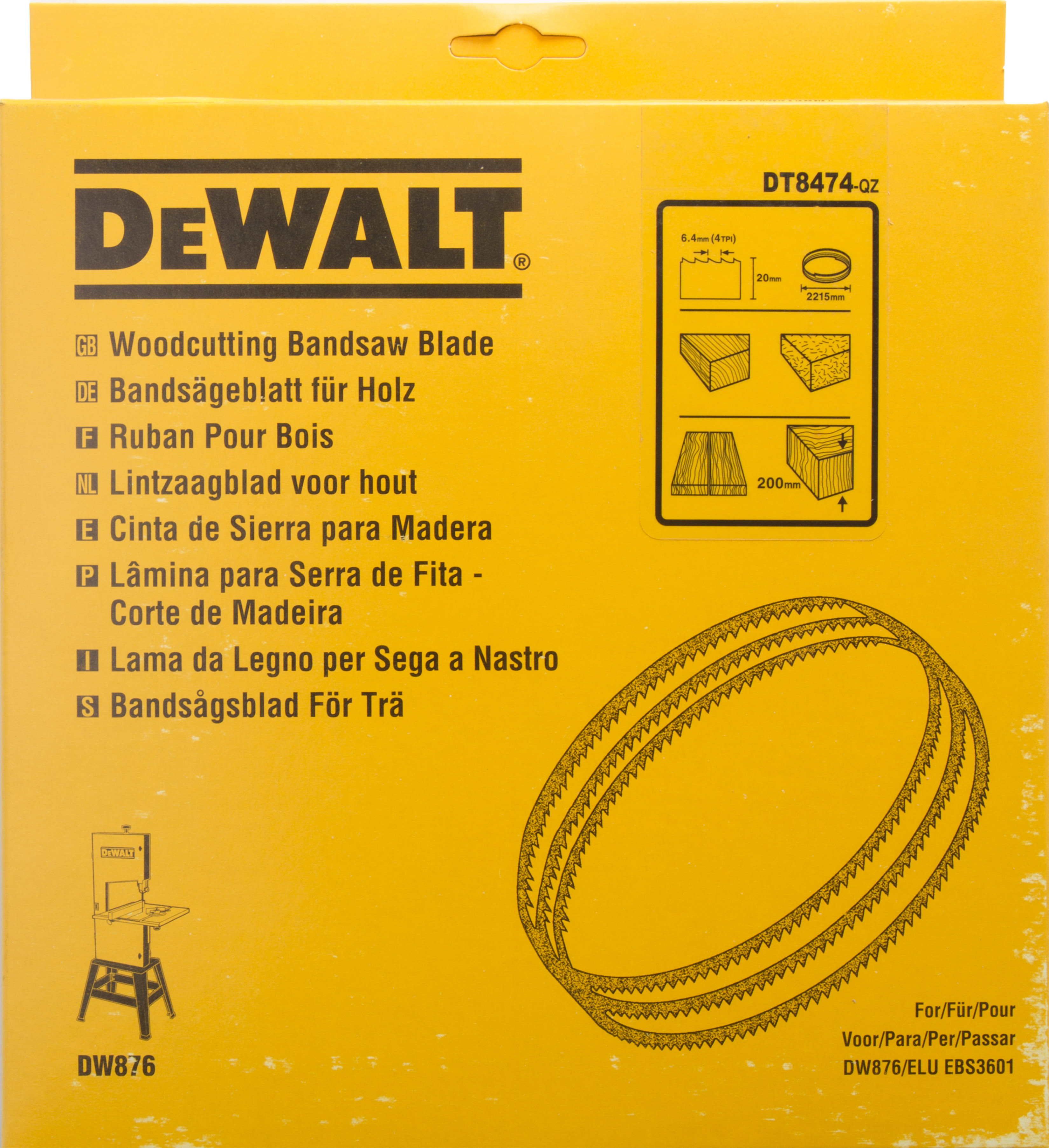 DEWALT DT8474-QZ Bandsägebl 2215x20x0,6 mm 6,4 mm