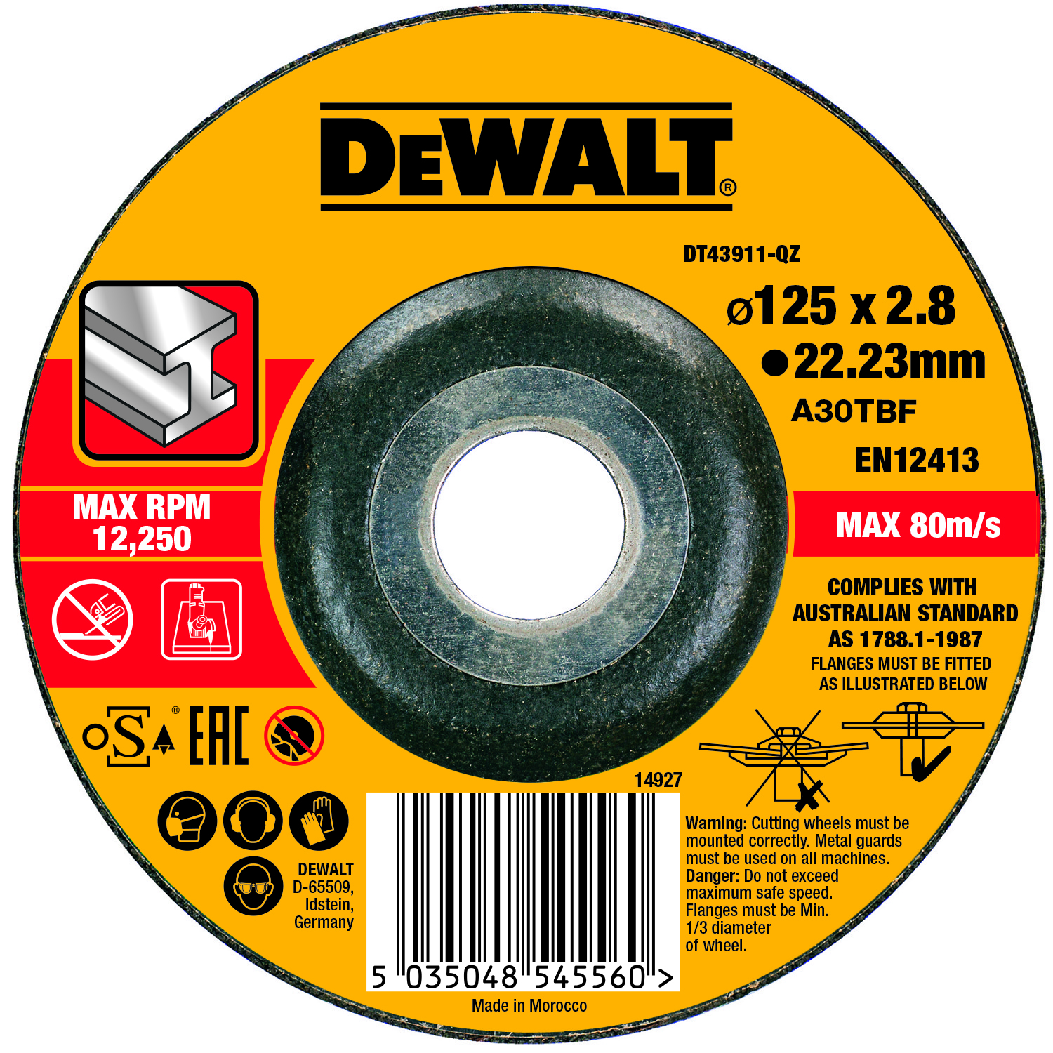 DEWALT DT43911-QZ Trennscheibe 125x2,8x22,23 mm Metall