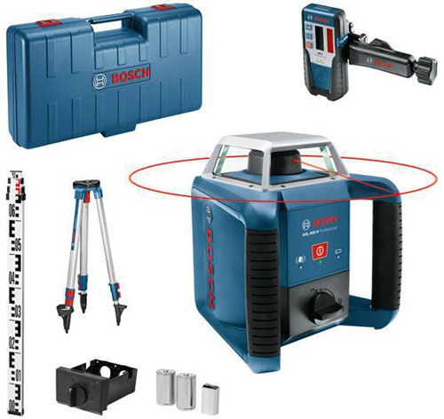 Bosch Rotationslaser GRL 400H Set Arbeitsber.m.Empf.400m IP56 G.1,8kg m.Zubehör 