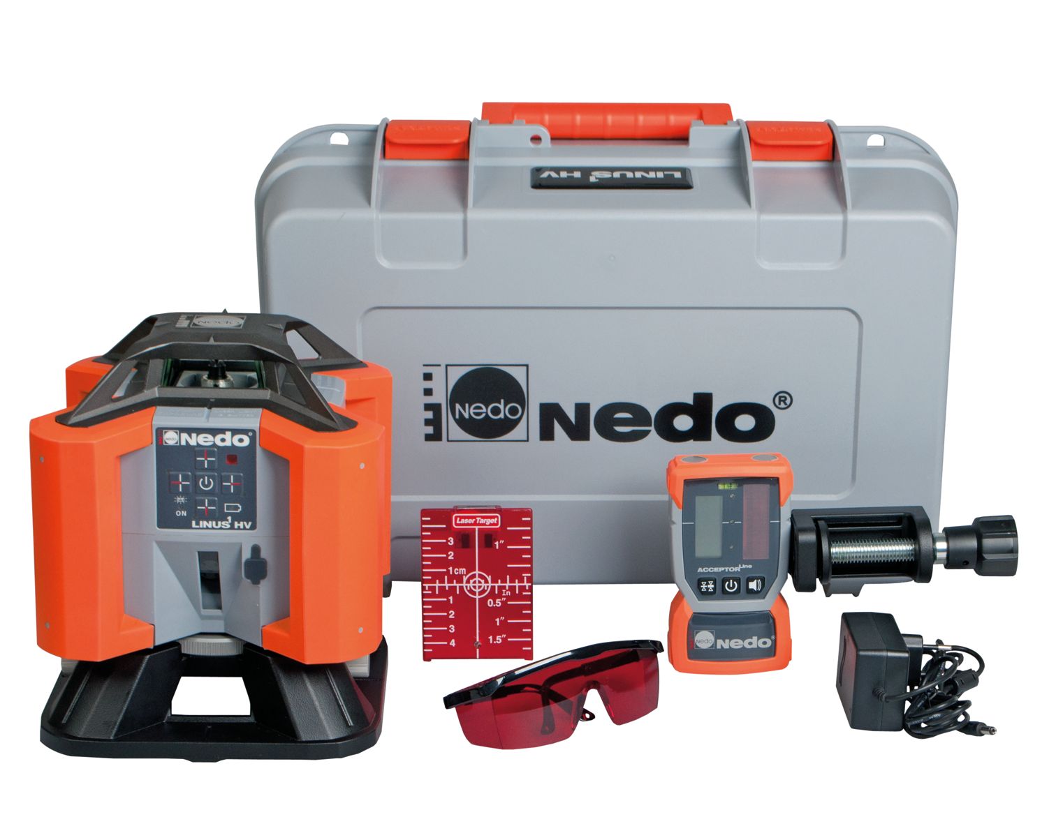 Nedo Universallaser Linus 1 HV inkl. Inkl. Acceptor line mit Heavy-Duty Halteklammer Nedo Universallaser Linus 1 HV inkl. Inkl. Acceptor line mit Heavy-Duty Halteklammer