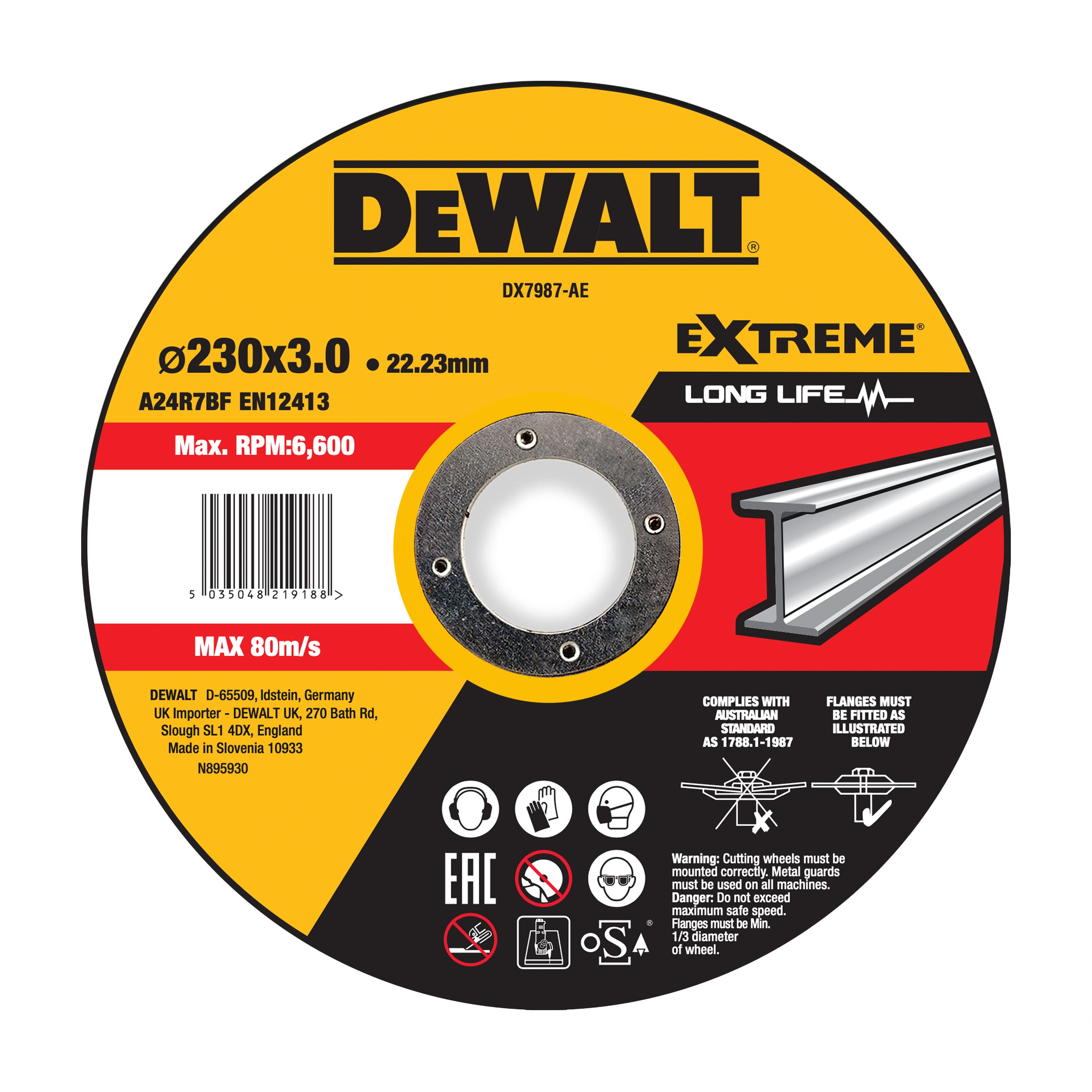 DEWALT DX7987-AE Trennscheibe 230x3x22,23 mm Metall