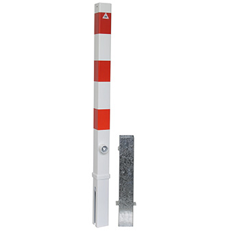 Absperrpfosten 70 x 70 mm herausnehmbar mit Dreikantverschluss Absperrpfosten 70 x 70 mm herausnehmbar mit Dreikantverschluss