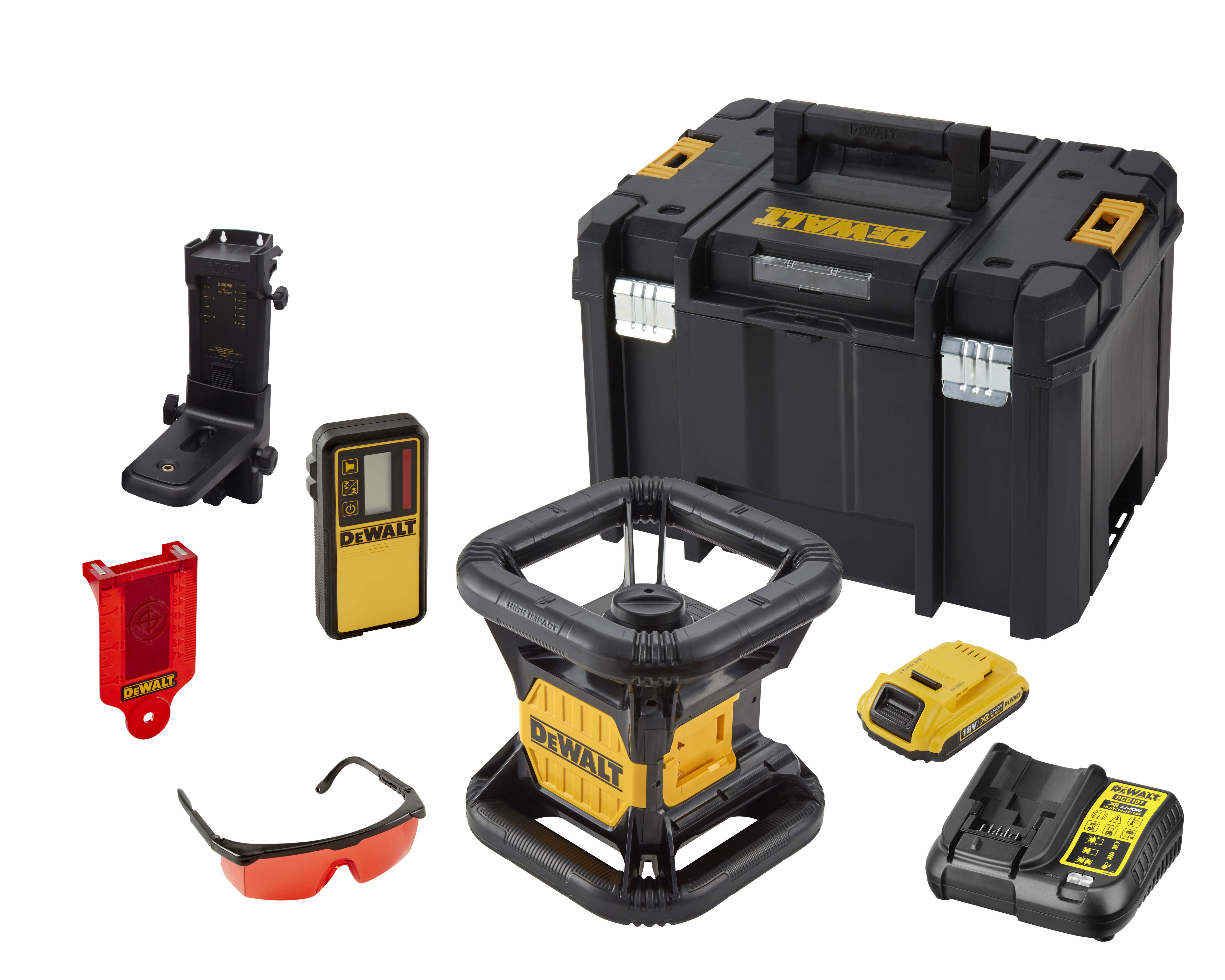 DEWALT DCE074D1R-QW Rotationslaser, Vertikal-Lot einfach,rot DEWALT DCE074D1R-QW Rotationslaser, Vertikal-Lot einfach,rot