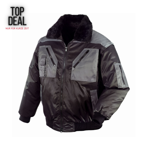 TOP DEAL - teXXor® Piloten-Jacke OSLO schwarz/anthrazit - XXL