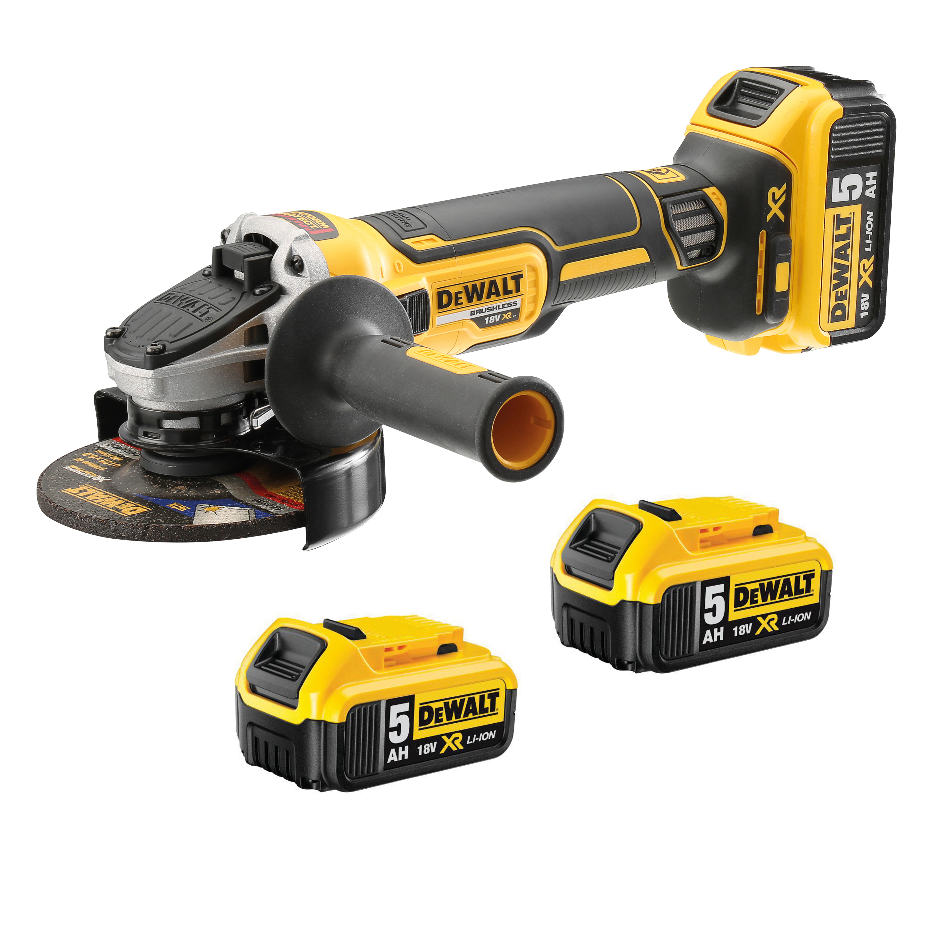 DEWALT DCG405P3-QW Akku-Winkelschleifer, 18 V / 5 Ah DEWALT DCG405P3-QW Akku-Winkelschleifer, 18 V / 5 Ah
