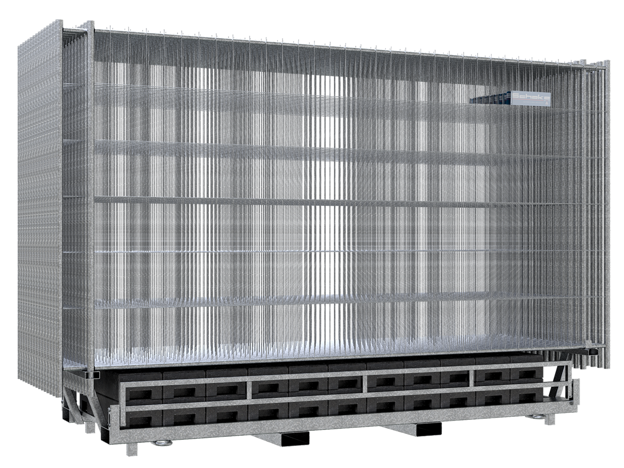 SCHAKE Bauzaun-SET mit 30 Bauzäunen und Zubehör auf Twinpallete