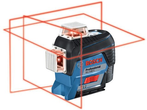 Bosch Linienlaser GLL 3-80 C Arbeitsber.30m IP54 Laserkl.2 m.Batterien 