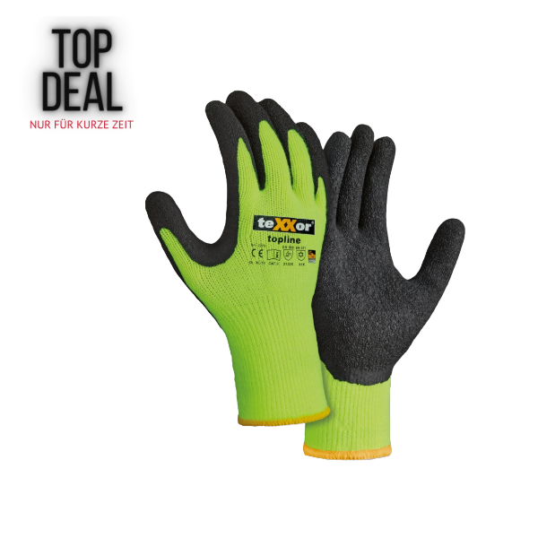 TOP DEAL - teXXor® Winterhandschuh TOUCH - gelb/grau - 10