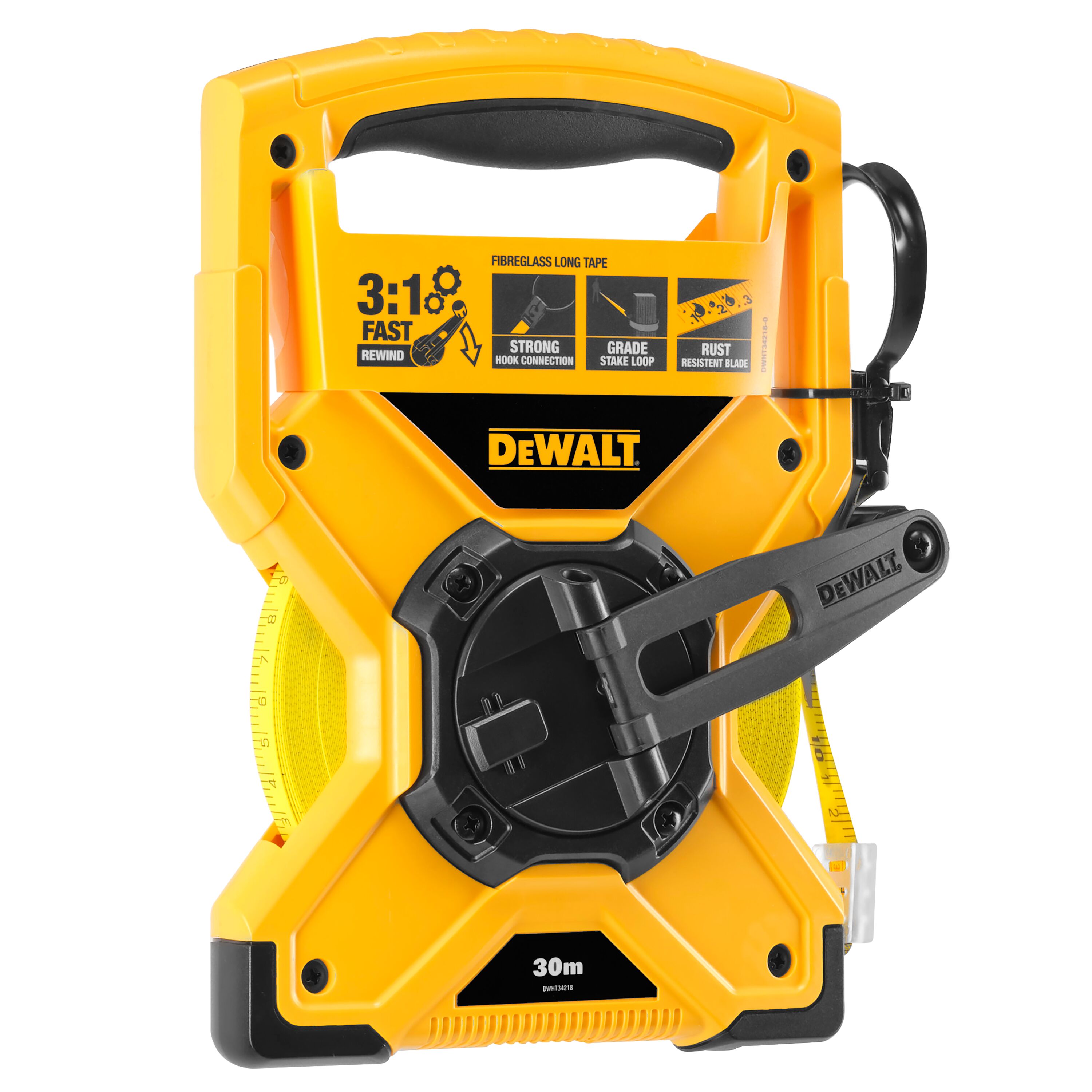DEWALT DWHT34218-0 Rahmenbandmaß Fiberglas 30m DEWALT DWHT34218-0 Rahmenbandmaß Fiberglas 30m