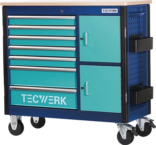 TECWERK Rollwerkbank PLUS 2.0 T Außen-B1090xT500xH1055mm Schubl.7 30kg 500kg 