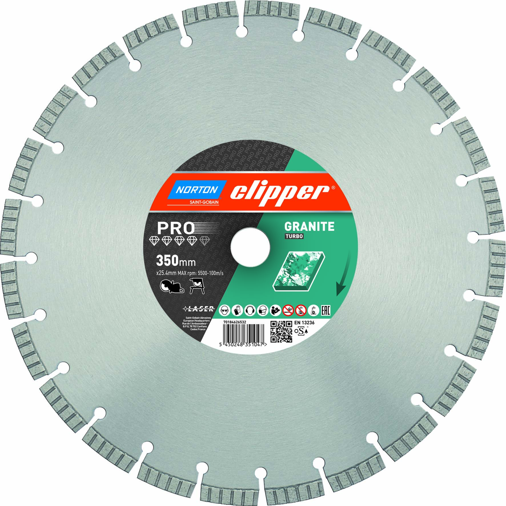 Norton Clipper Diamanttrennscheibe Pro Granite Turbo - 115  x  22.23 mm Norton Clipper Diamanttrennscheibe Pro Granite Turbo - 115  x  22.23 mm